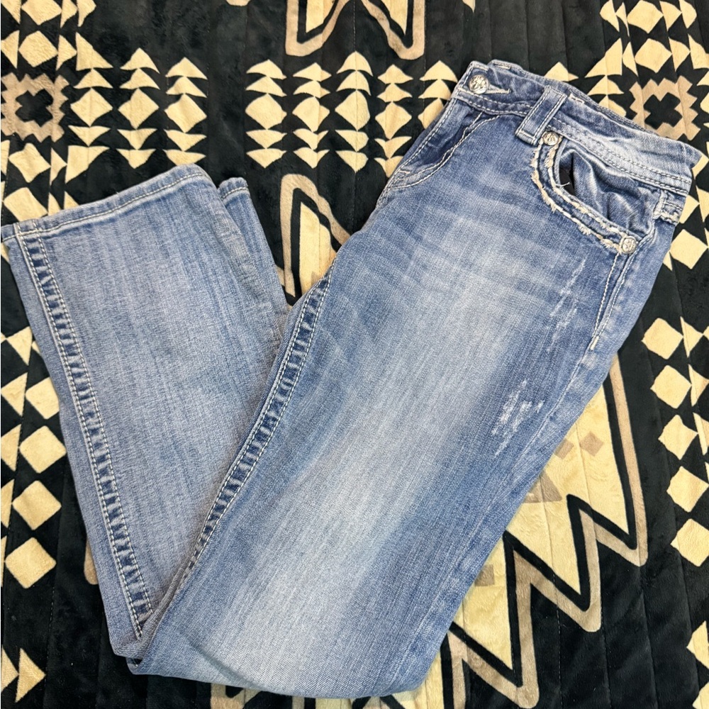 Miss Me Women's Blue Straight Leg Jeans